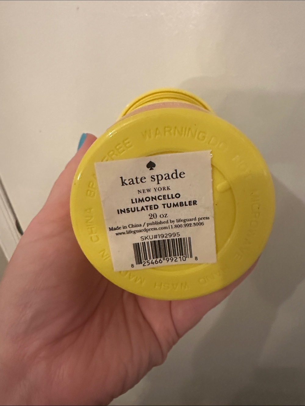kate spade yellow reusable tumbler with straw - Picture 3 of 5